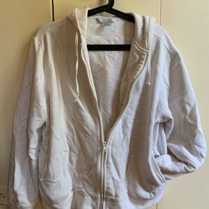 White Zip-Up Hoodie